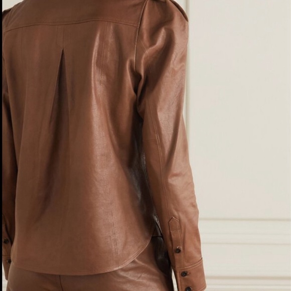 STUNNING! Frame Charlie Leather Shirt, size M - Picture 6 of 14